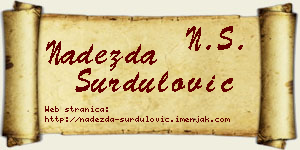 Nadežda Surdulović vizit kartica
